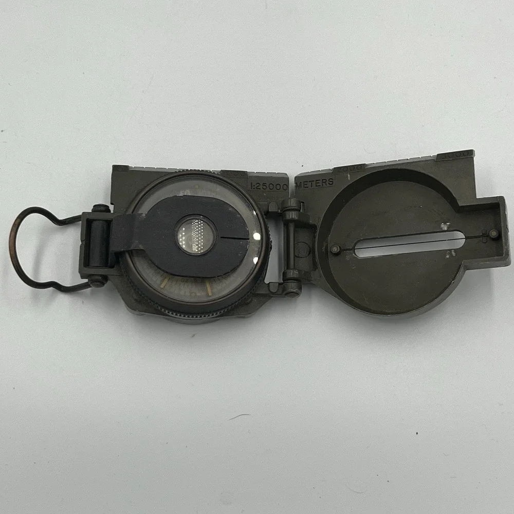 1953 Korean War Lensatic Magnetic Marine Compass Co Pembroke, Mass Marine Corp